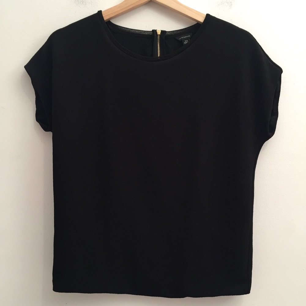 Ann Taylor Black Short Sleeve Blouse